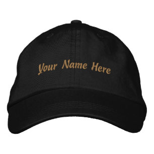 Black Custom Name Adjustable-Hat Personalized Fit Embroidered Hat