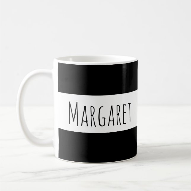 Black Custom Name Personalized  Coffee Mug (Left)