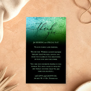 Black Custom Photo Glitz Green Thank You Enclosure Card