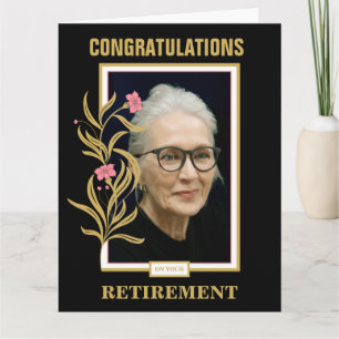 Black Custom Photo Retirement Congratulation Card