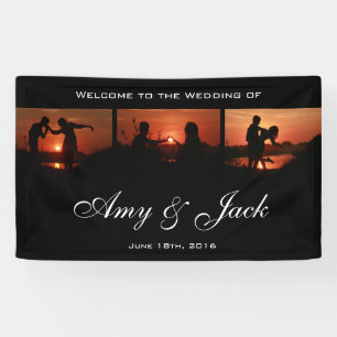 Black Custom Photo Series Welcome Wedding Banner