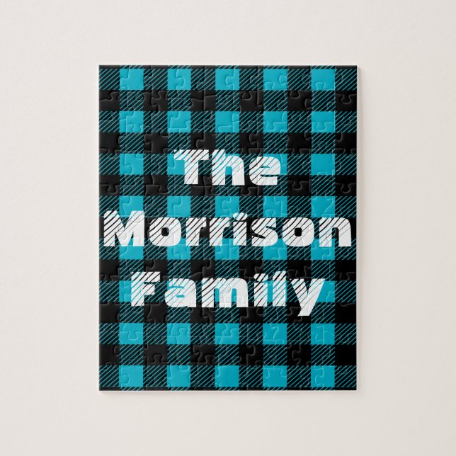 Black Custom Plaid Pattern Jigsaw Puzzle (Vertical)
