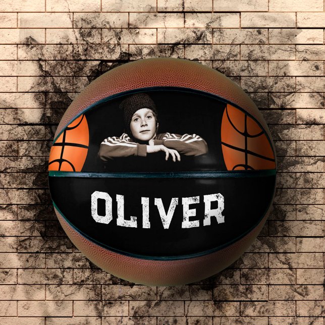 Black Custom Player Name Keepsake Photo  Basketball (Creator Uploaded)