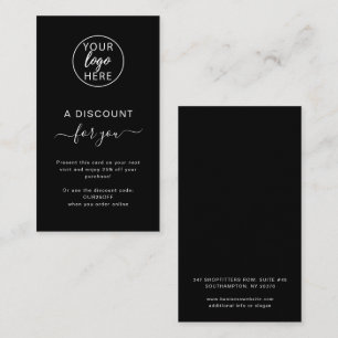 Black Custom Professional Business Discount Card
