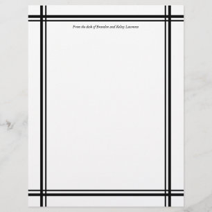 Black Custom Stationery w/ Signature Heading Text