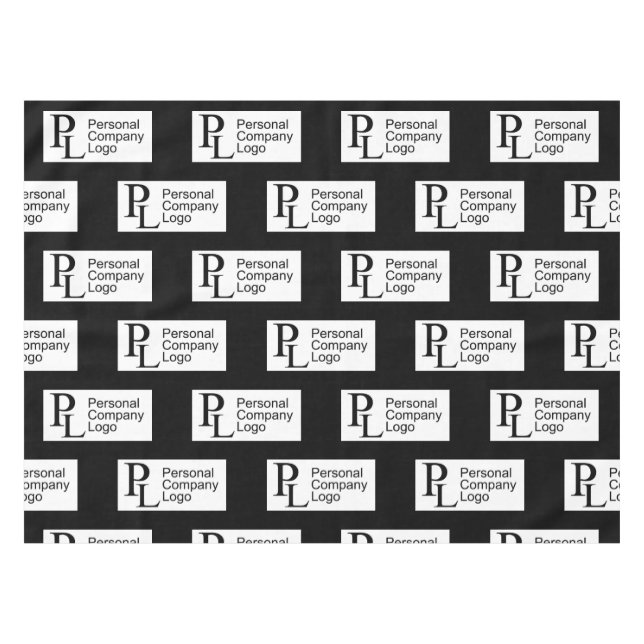 Black Custom Tablecloth Logo Business Stall Event (Front (Horizontal))