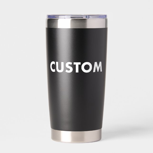 BLACK Custom Thermal Tumbler Blank Template - 20oz (Front)