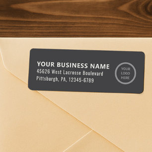Black Customizable Business Logo Return Address la
