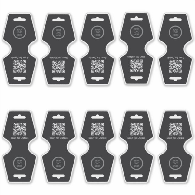 Black Customizable DIY Necklace Foldover Hang Tag (Front)