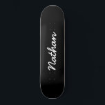 Black Customizable Skateboard<br><div class="desc">Black Customizable Skateboard. An elegant,  black,  trendy skateboard. Personalize with a name of your own. Make a fun gift for yourself or a birthday gift for somebody you love.</div>