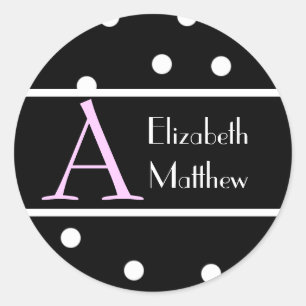 Black Customize Last and First Name Sticker