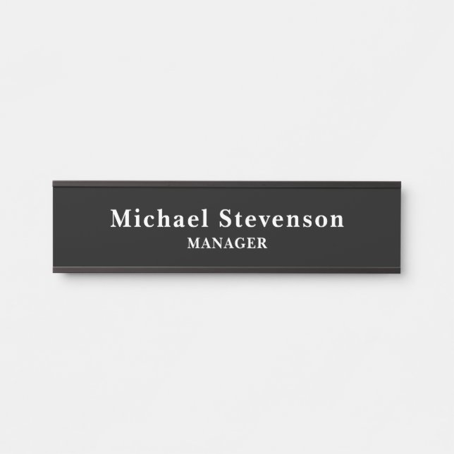 Black Customize Name & Title Profession Door Sign (Front)