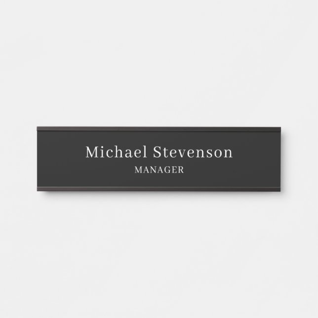 Black Customize Name & Title Profession Door Sign (Front)