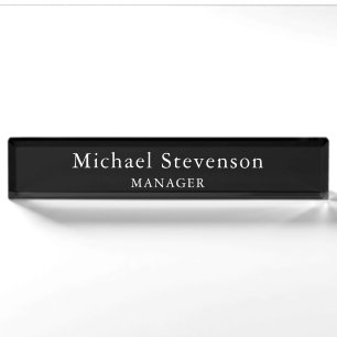 Black Customize Name & Title Profession Nameplate