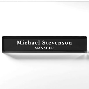 Black Customize Name & Title Profession Nameplate