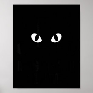 Black cute cat eyes minimalist funny judging poster