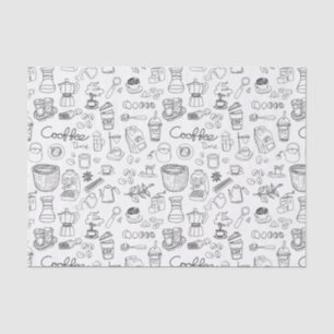 Black Cute Coffee Pattern Tissue Paper