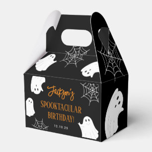 Black Cute Ghost Spooky Halloween Birthday Favor Box