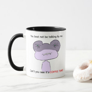 Black cute relatable frog mug for coffee lovers
