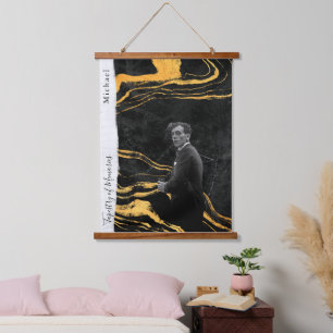 Black Cutout marbled aesthetic Hanging Tapestry
