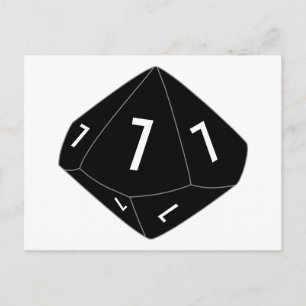 Black D10 Dice Table Number Postcard