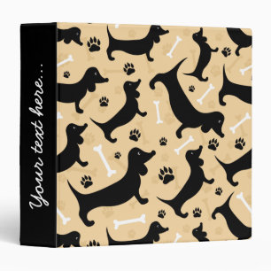 Black dachshund binder
