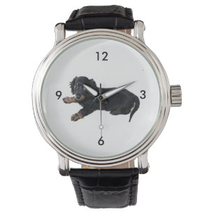 Black Dachshund Cocker Spaniel Puppy Photograph Watch
