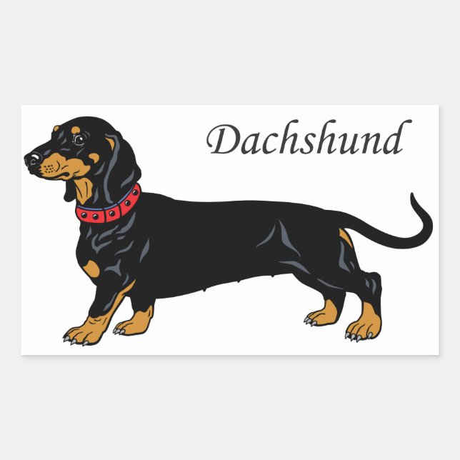 black dachshund sticker (Front)