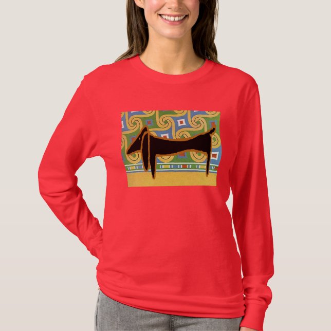 Black Dachshund T-Shirt (Front)