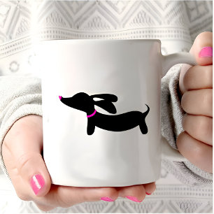 Black Dachshund Wiener Chien Café Voyage Mug