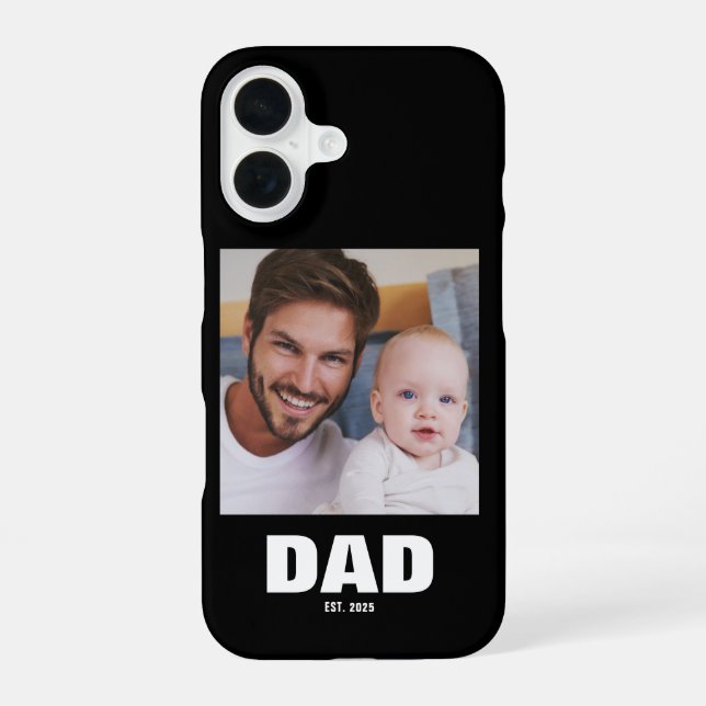 Black Dad Established Bold Photo iPhone 16 Case (Back)