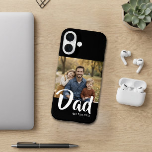 Black Dad Established Script Photo iPhone 16 Case