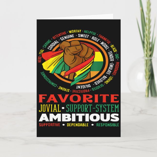 Black Dad Hero Role Model Ambitious Strong  Card (Front)