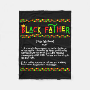 Black Dad Melanin Father Juneteenth Father's Day M Fleece Blanket