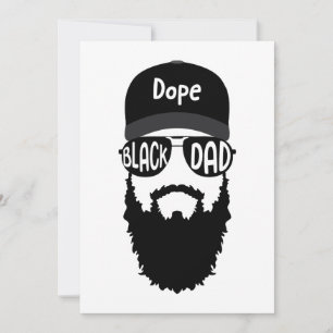Black Dad With Beard Father's Day Invitation