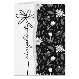 black daisy with word simplicity