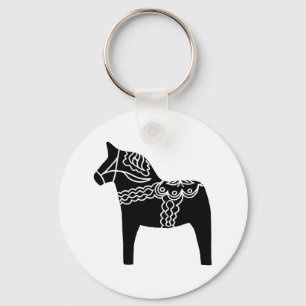 Black Dala Horse Keychain