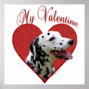 Black Dalmatian My Valentine Poster