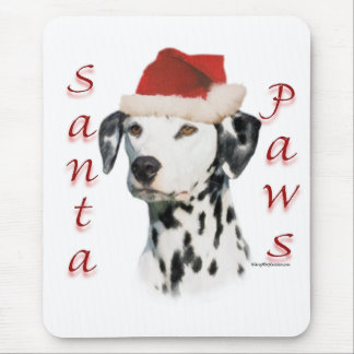 Black Dalmatian Santa Paws Mouse Pad