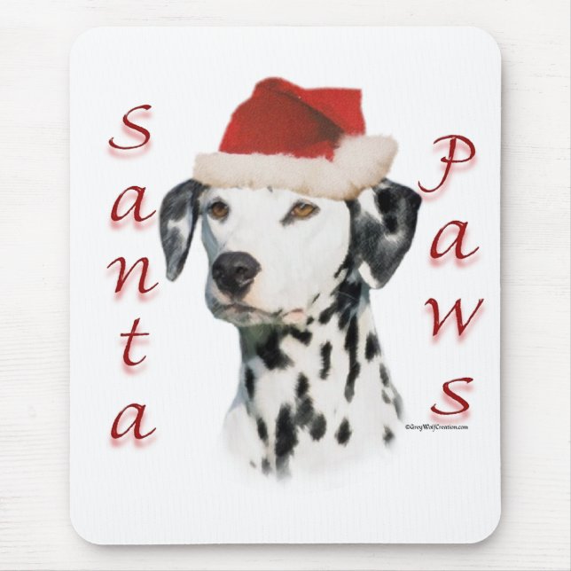 Black Dalmatian Santa Paws Mouse Pad (Front)