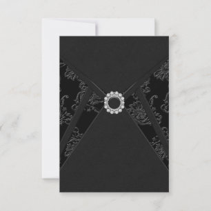 Black Damask All Occasion Party Invitations