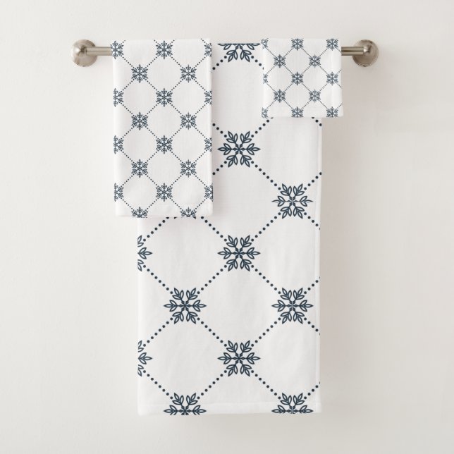 Black Damask Bath Towel Set (Insitu)