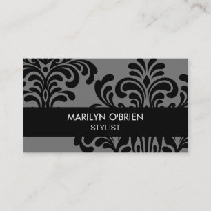 Black Damask Chic Business Card