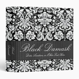Black Damask Custom 1.5" Binder