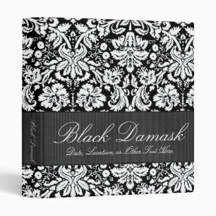 Black Damask Custom 1" Binder