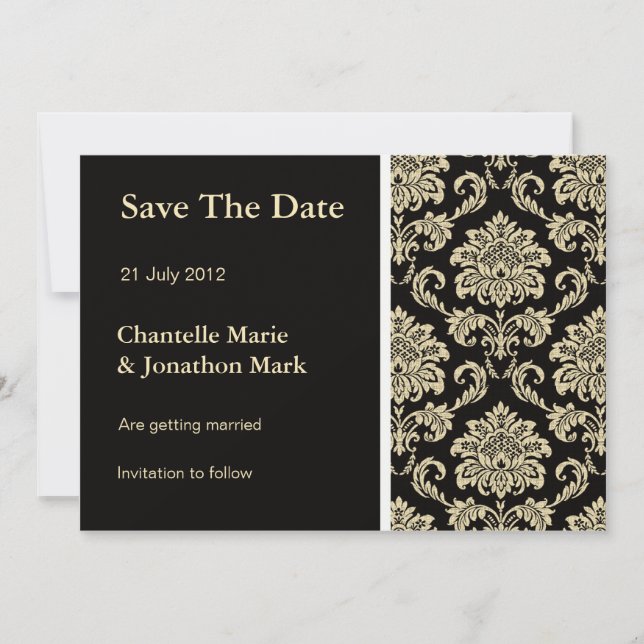 Black Damask Enregistrer La Carte Date (Devant)