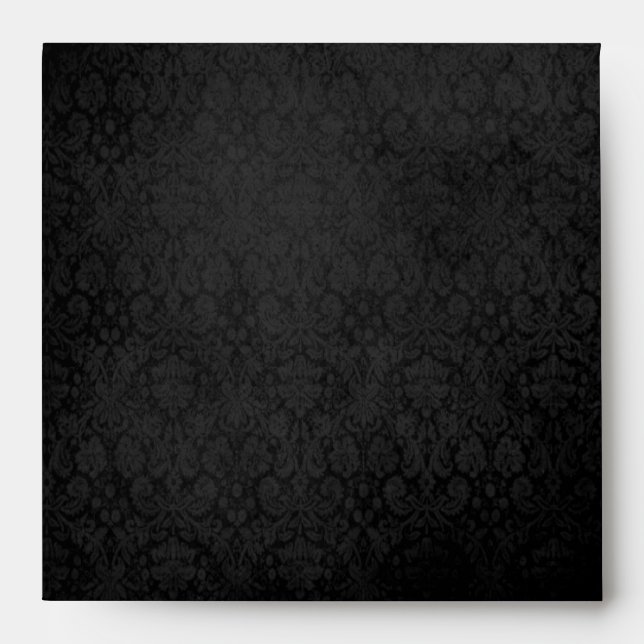Black Damask Envelope-Square Envelopes (Front)
