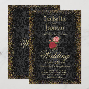Black Damask et Invitation Rose