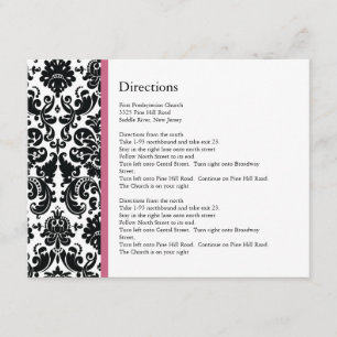 Black Damask Honeysuckle Accent Direction Card