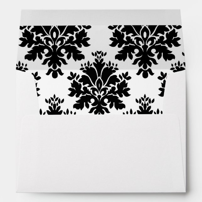Black Damask Lined Envelope (Back (Bottom))